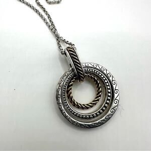 Brighton Rapture Rings Necklace Retired Pendant Two tone Metal Western Southwest